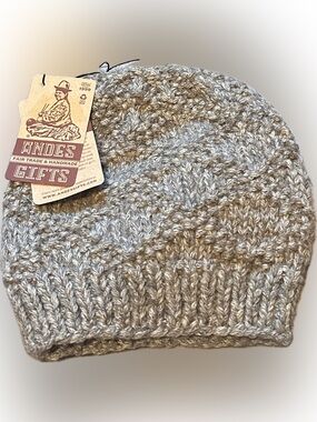 Andes-Handmade Knit Beanie in Grey